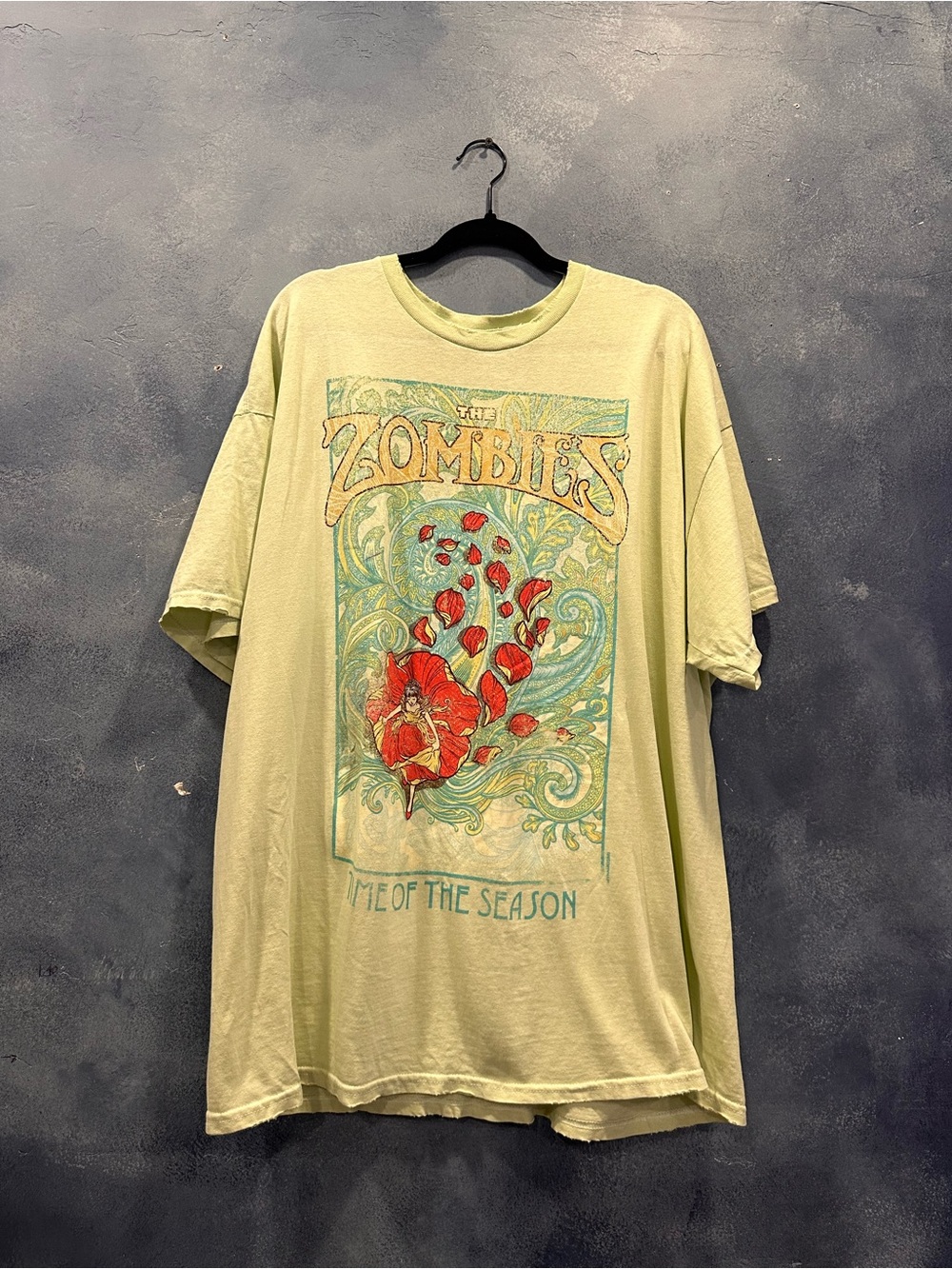 Light Green Graphic Tee - Floral Band Shirt